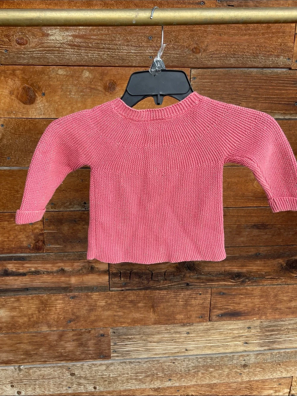 Tape à l’Oeil Baby Girls Pink Metallic Knit Cardigan 18M 80CM Button Front